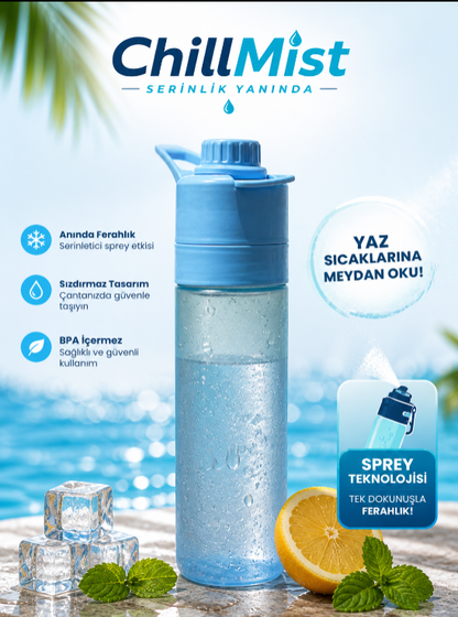 ✨ ChillMist™ Spreyli Matara – Yaz Sıcaklarına Meydan Oku, Serinlik Yanında!